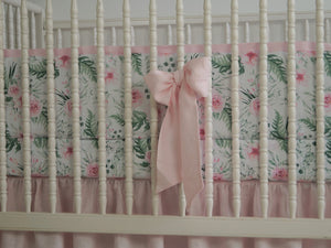 Pink  Crib Bedding Set -  Floral, girl bedding - Moods The Linen Store
