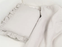 Linen Baby Bedding - light gray bedding