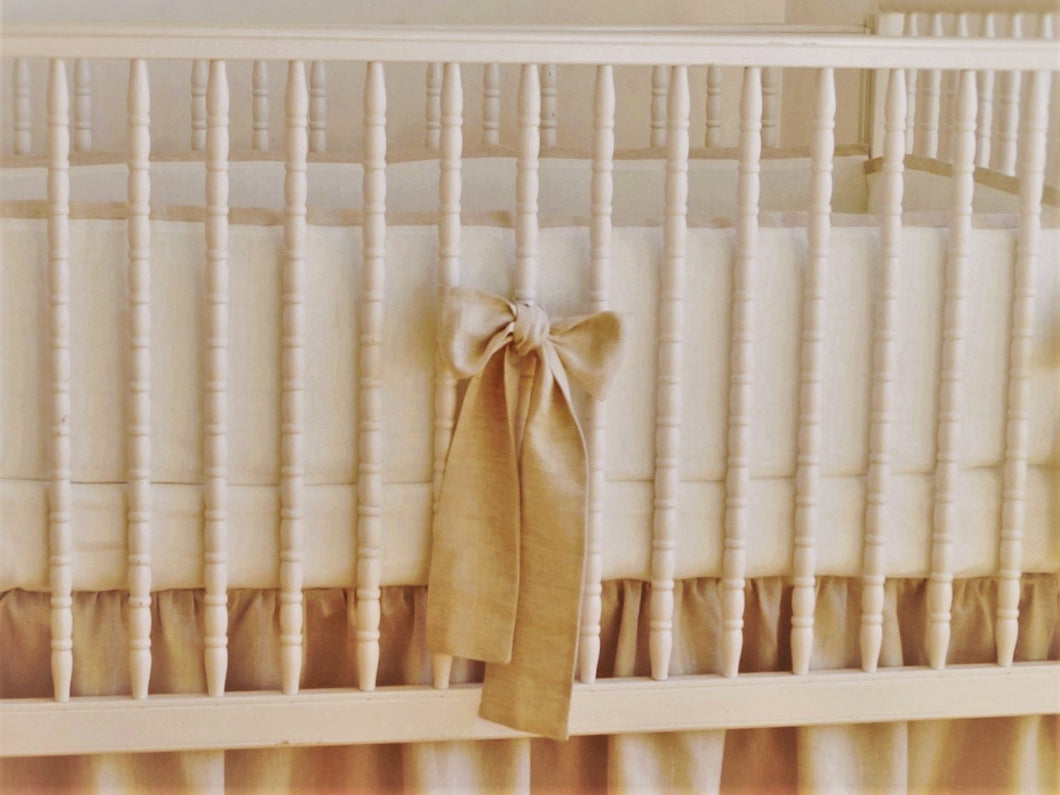 Linen Crib Bumper - Gender Neutral Nursery