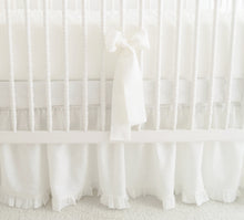 Linen Crib Bumper -  With Ruffles