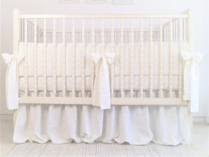 White Linen Crib Bumper