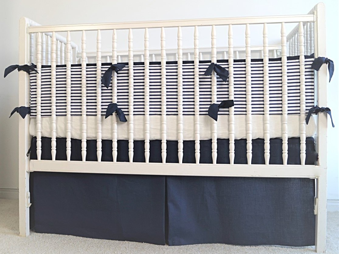 Navy crib comforter sale