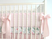 Pink Linen Crib Bedding Set -  girl bedding - Moods The Linen Store