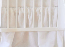 Crib Rail Cover - Pure  white linen - Moods The Linen Store