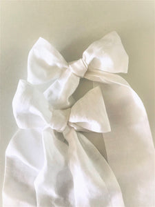 Linen Crib Bows, Nursery decor