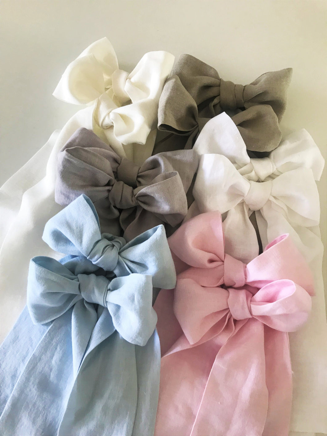 Linen Crib Bows, Nursery decor