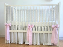 Linen Crib Bows, Nursery decor