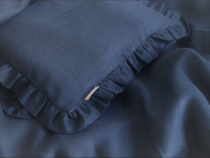 Linen Baby Bedding - navy crib bedding, duvet cover and pillowcase