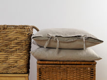 Natural Linen Pillowcases - tie closure