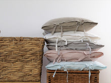 Natural Linen Pillowcases - tie closure