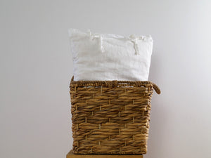 White Linen Pillowcase - tie closure