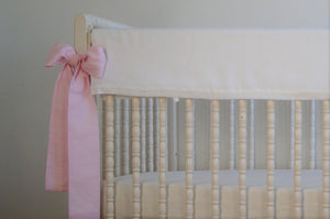 White Crib Rail Cover - Girl nursery