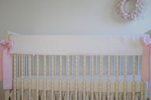 White Crib Rail Cover - Girl nursery