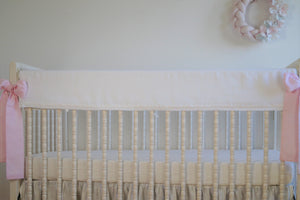 White Crib Rail Cover - Girl nursery