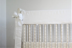 White Crib Rail Cover - Neutral nursery