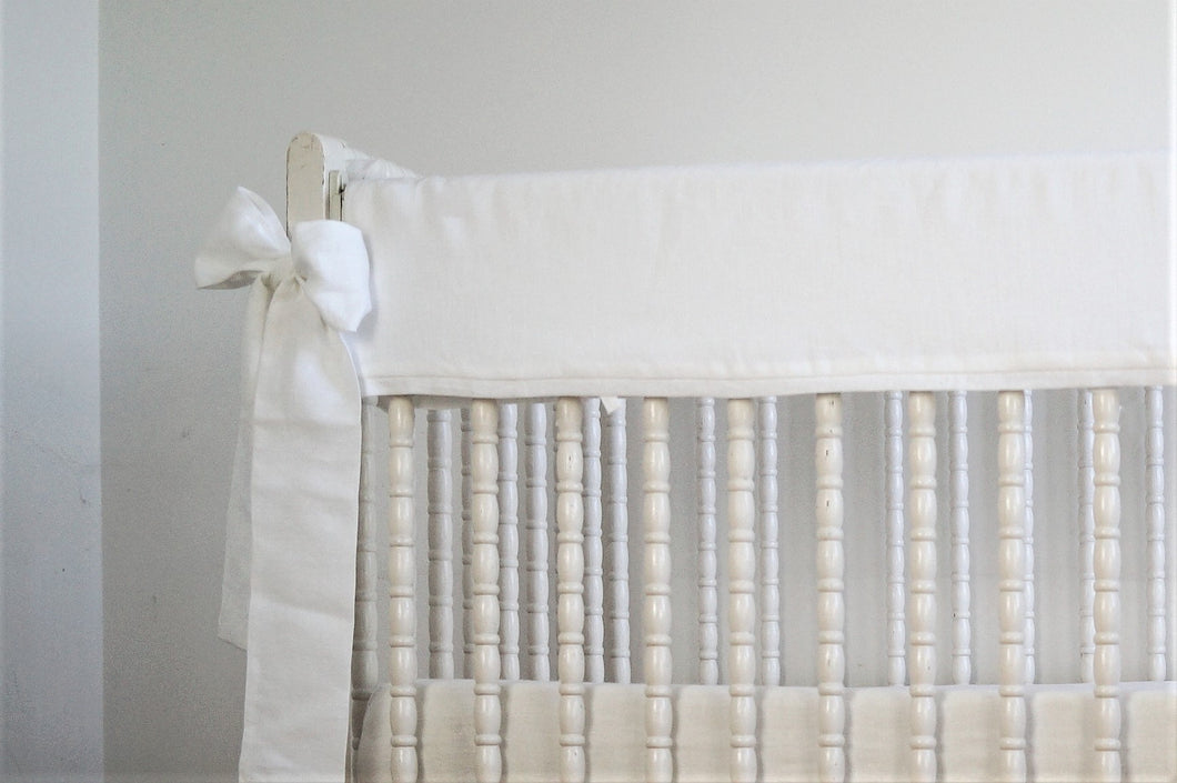 White Crib Rail Cover - Neutral nursery