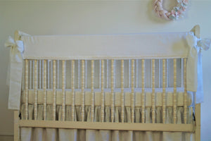 White Crib Rail Cover - Neutral nursery