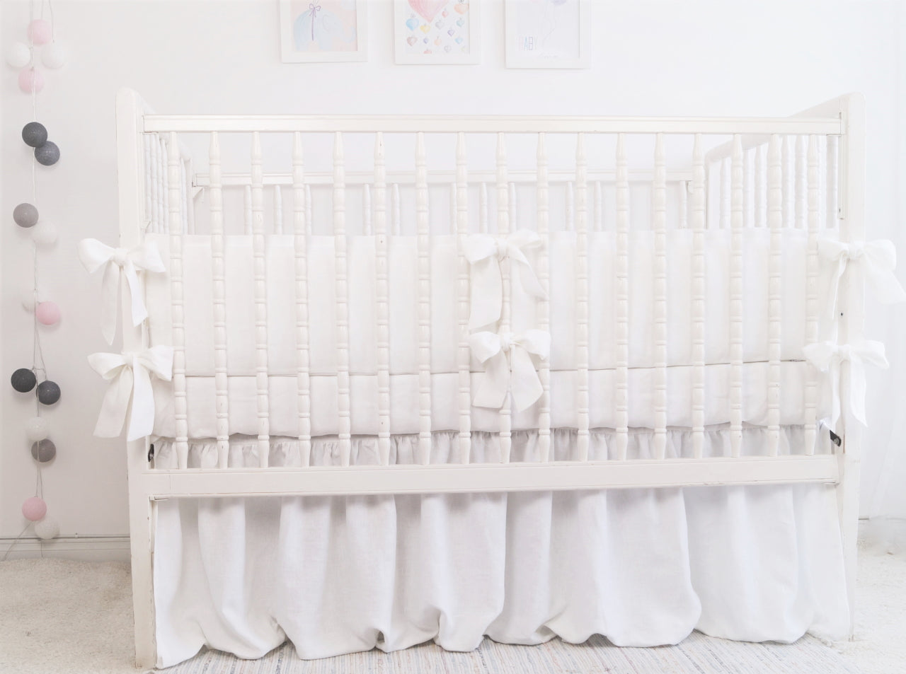 BRAIDED CRIB BUMPER - linen