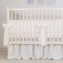 Linen Crib Skirt - white crib bedding