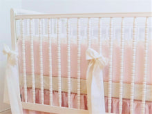 Crib Bumper  -  Linen Crib Bedding  - Girl  Nursery