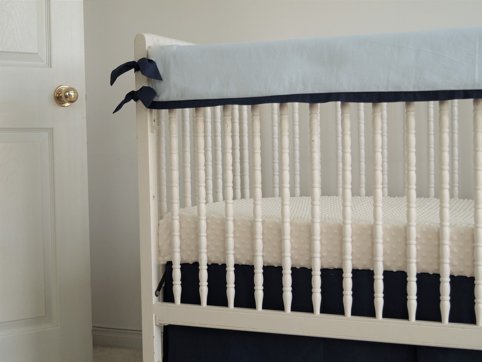 Blue and clearance gold crib bedding