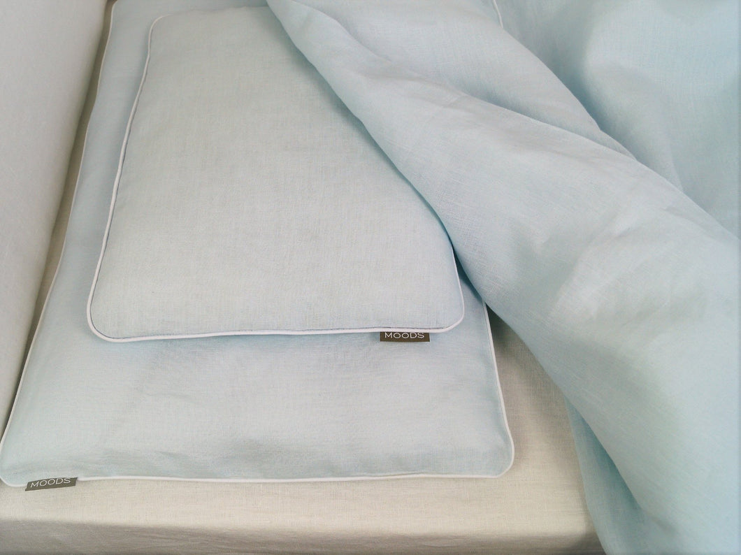 Linen Baby Bedding -boy bedding, blue bedding