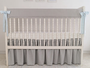 Crib Rail Cover - gray linen - Moods The Linen Store