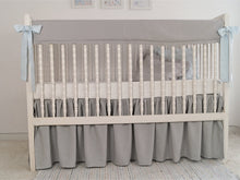 Crib Rail Cover - gray linen - Moods The Linen Store