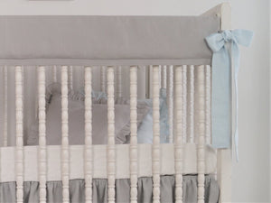 Crib Rail Cover - gray linen - Moods The Linen Store