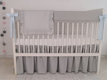 Crib Rail Cover - gray linen - Moods The Linen Store