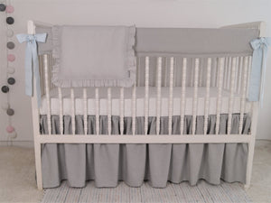 Crib Rail Cover - gray linen - Moods The Linen Store