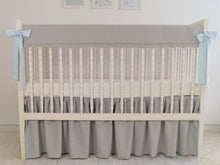 Crib Rail Cover - gray linen - Moods The Linen Store