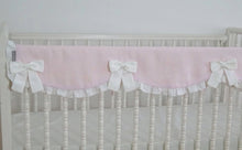Crib Rail Cover - Girl Nursery, Pink Linen - Moods The Linen Store