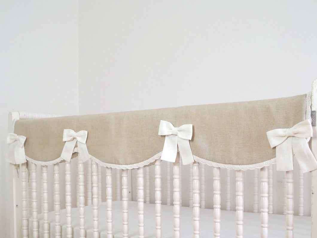 Crib Rail Cover - Pure linen crib bedding - Moods The Linen Store