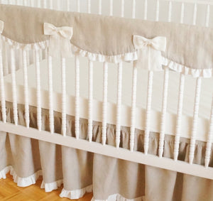 Crib Rail Cover - gender neutral  crib bedding - Moods The Linen Store
