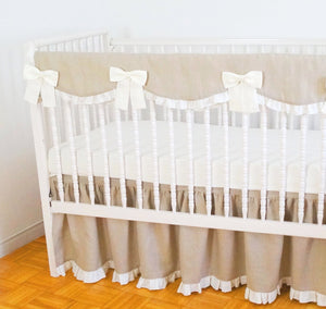Crib Rail Cover - gender neutral  crib bedding - Moods The Linen Store