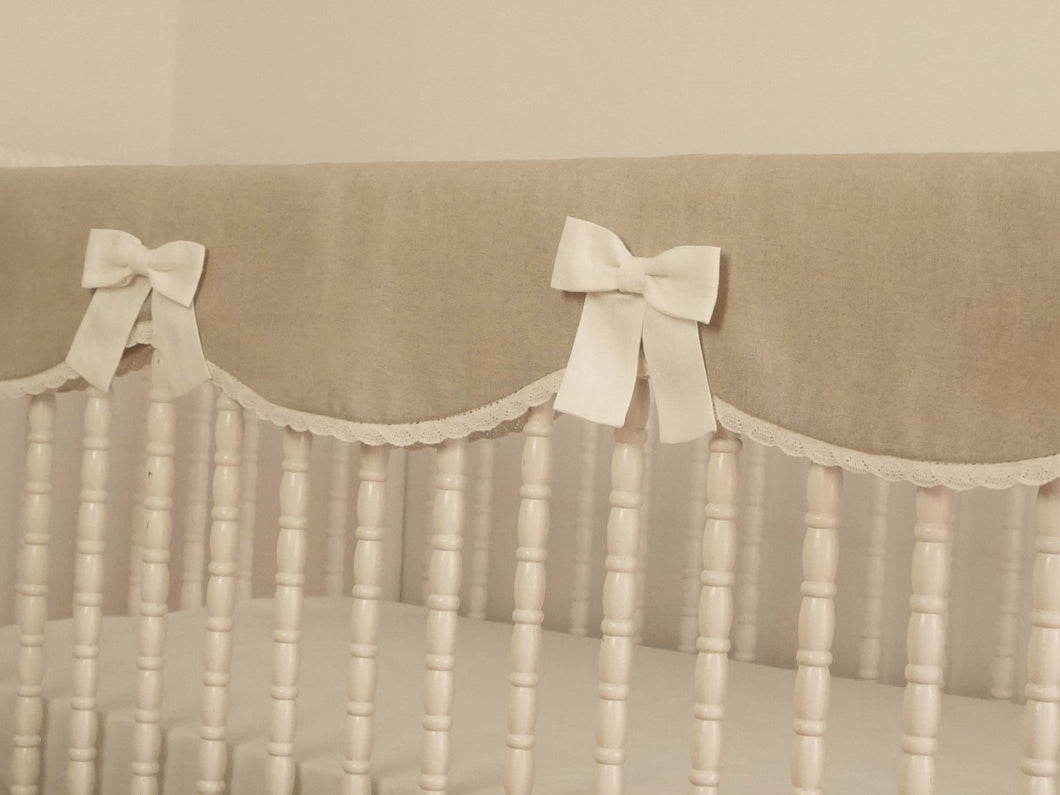Crib Rail Cover - Pure linen crib bedding - Moods The Linen Store