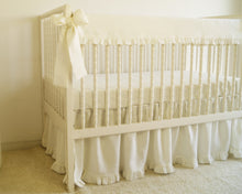 Crib Rail Cover - White linen crib bedding - Moods The Linen Store