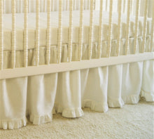 Crib Rail Cover - White linen crib bedding - Moods The Linen Store