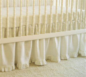 Crib Rail Cover - White linen crib bedding - Moods The Linen Store