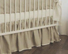 Crib Skirt - natural linen - Moods The Linen Store