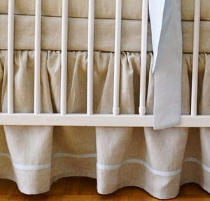 Crib Skirt - boy crib bedding - Moods The Linen Store