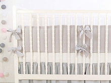 Gray Linen Crib Bedding Set - Moods The Linen Store