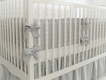 Gray Linen Crib Bedding Set - Moods The Linen Store