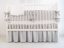 Gray Linen Crib Bedding Set - Moods The Linen Store