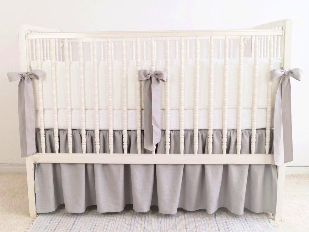 Linen Crib Bedding  - Gender Neutral Nursery - Moods The Linen Store