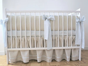 Linen Crib Bedding Set - Boy nursery - Moods The Linen Store