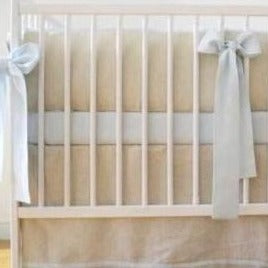 Linen Crib Bedding Set  - Boy nursery bedding - Moods The Linen Store