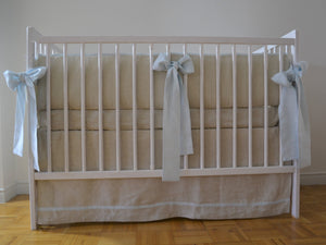 Linen Crib Bedding Set  - Boy nursery bedding - Moods The Linen Store