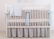 Linen Crib Bedding Set - Boy Nursery - Moods The Linen Store